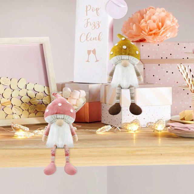 2pcs Spring Easter Decorations Mushroom Gnome Plush Doll