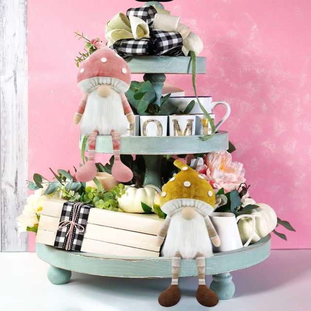 2pcs Spring Easter Decorations Mushroom Gnome Plush Doll