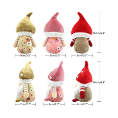 3 Mushroom Gnomes Plush Spring Easter Decoration Gifts Holiday Handmade Stuffed Doll