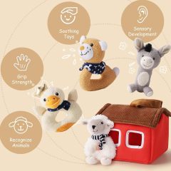 Soft Barn Farm Stuffed Animal Set Infant Hand Sensory Development
