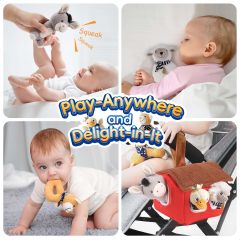 Soft Barn Farm Stuffed Animal Set Infant Hand Sensory Development