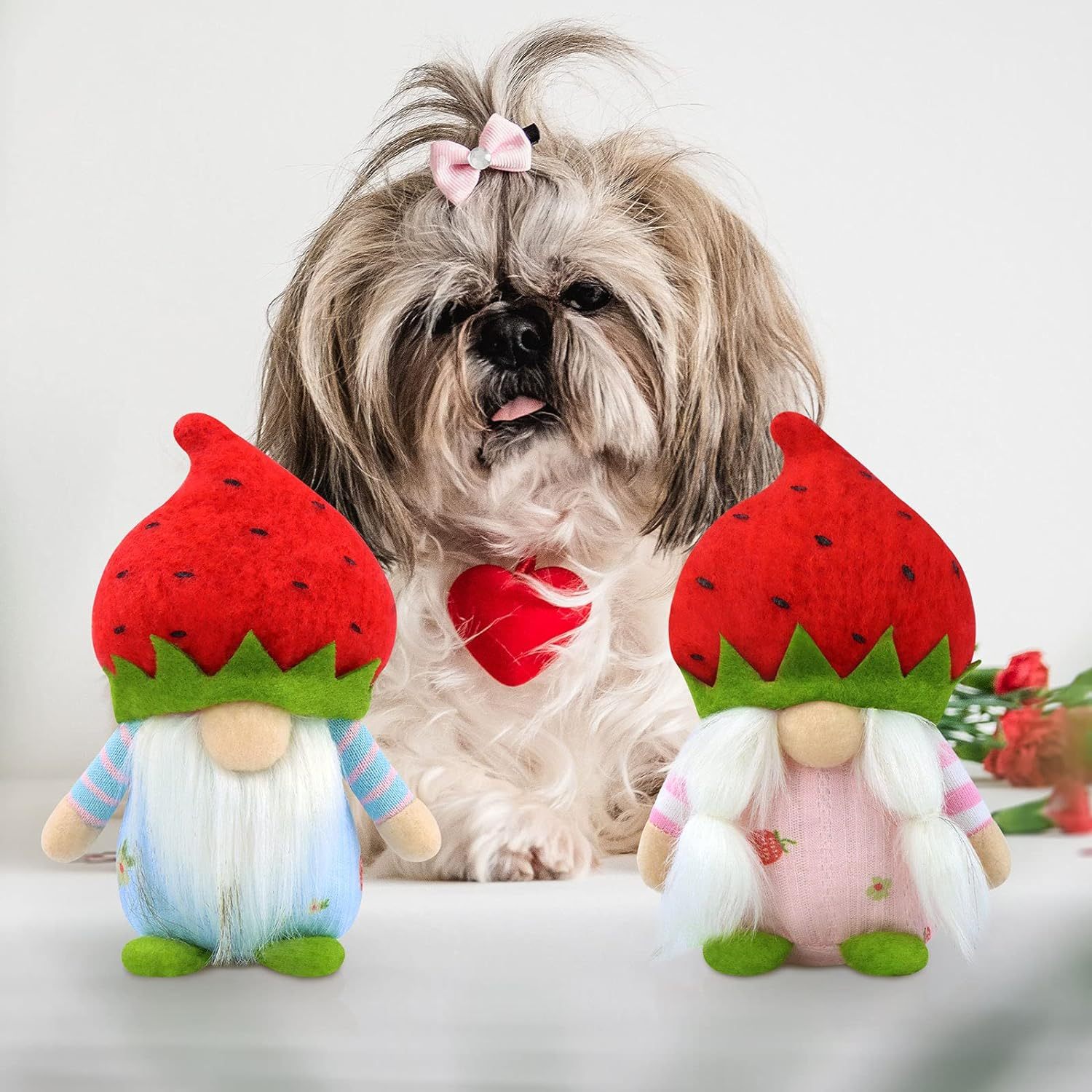 Spring Strawberry Flower Gnome Easter Long Legs Farmhouse Home Decor Ornaments Doll