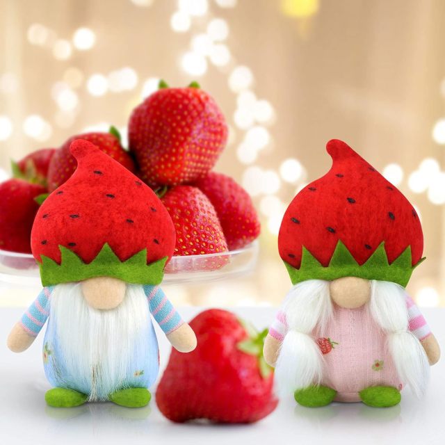 Spring Strawberry Flower Gnome Easter Long Legs Farmhouse Home Decor Ornaments Doll