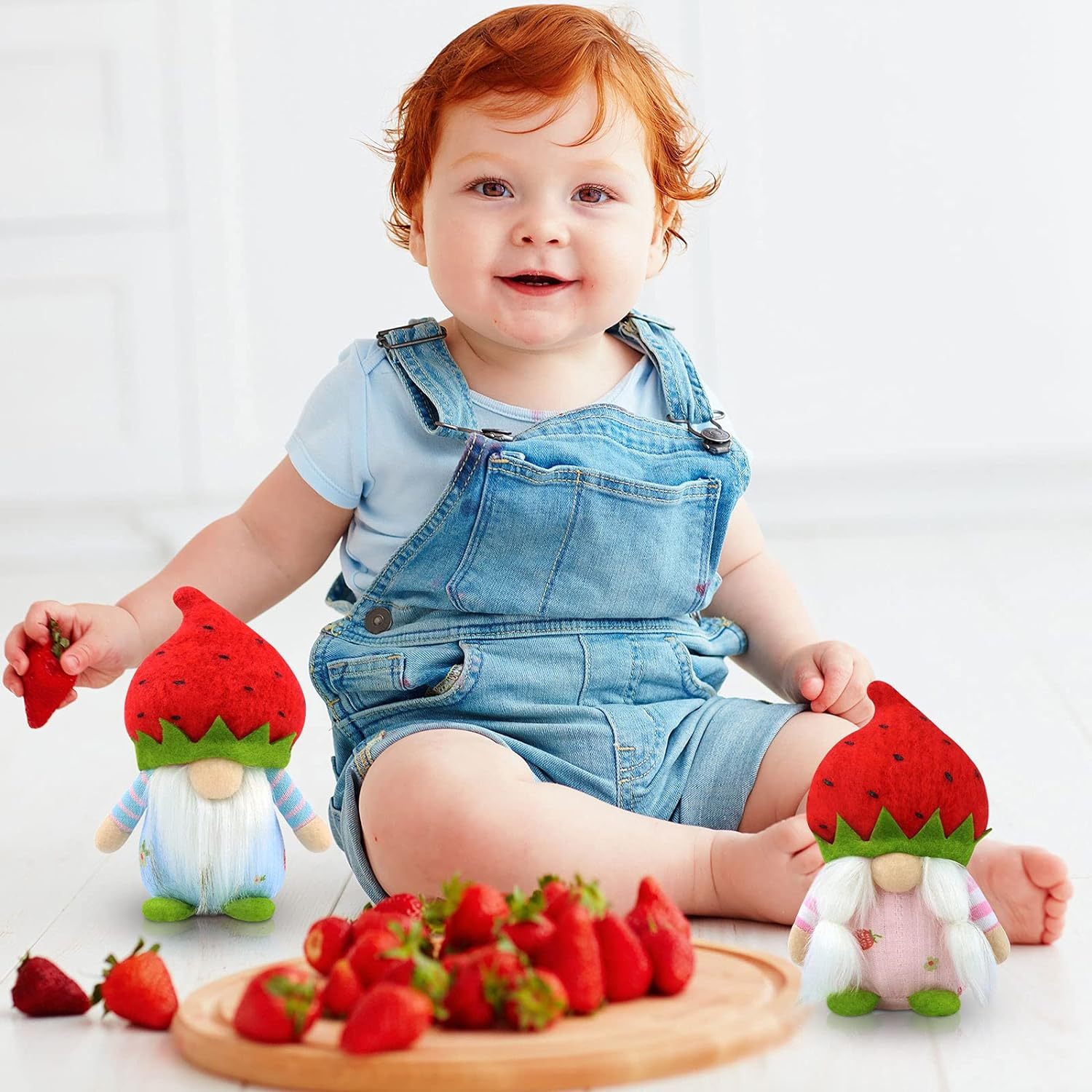 Spring Strawberry Flower Gnome Easter Long Legs Farmhouse Home Decor Ornaments Doll