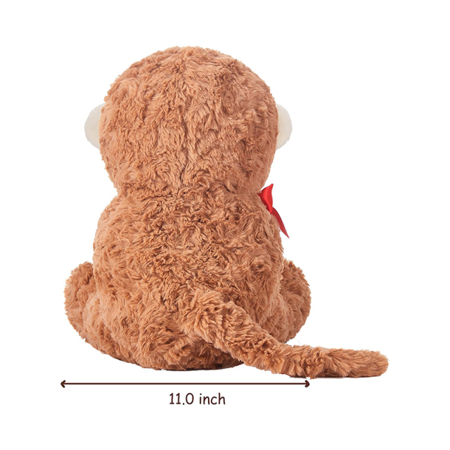 10.6" Soft Bear Stuffed Animal Love Monkey Plush Toy with Bow for Valentine Day