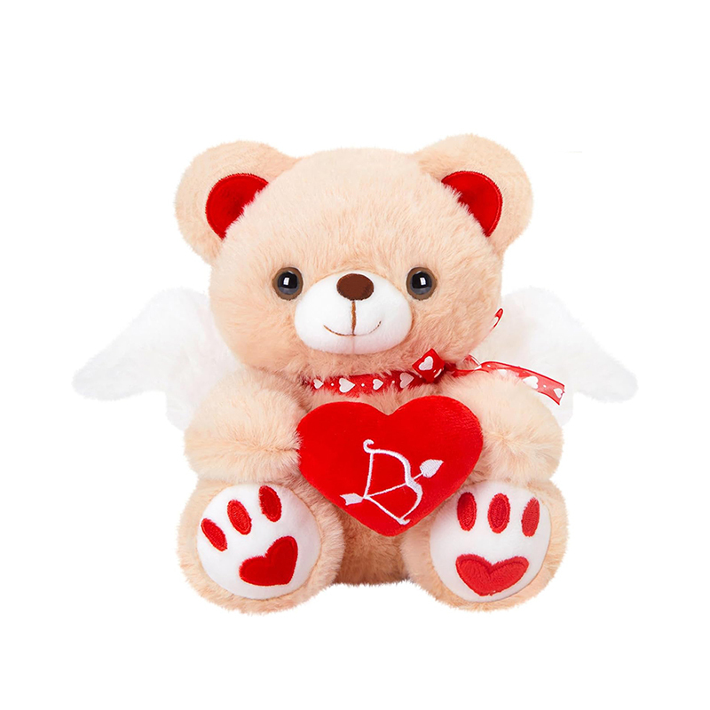 Pink Valentines Teddy Bear Stuffed Animal with Love Heart 8 Inches