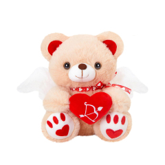 Pink Valentines Teddy Bear Stuffed Animal with Love Heart 8 Inches