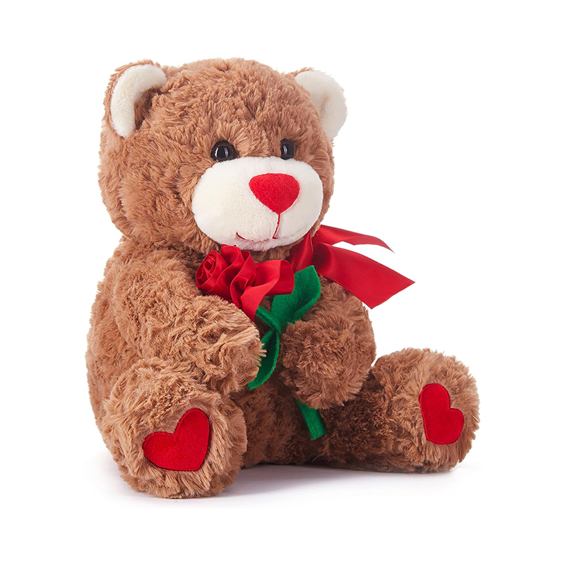 10.6" Soft Bear Stuffed Animal Love Monkey Plush Toy with Bow for Valentine Day