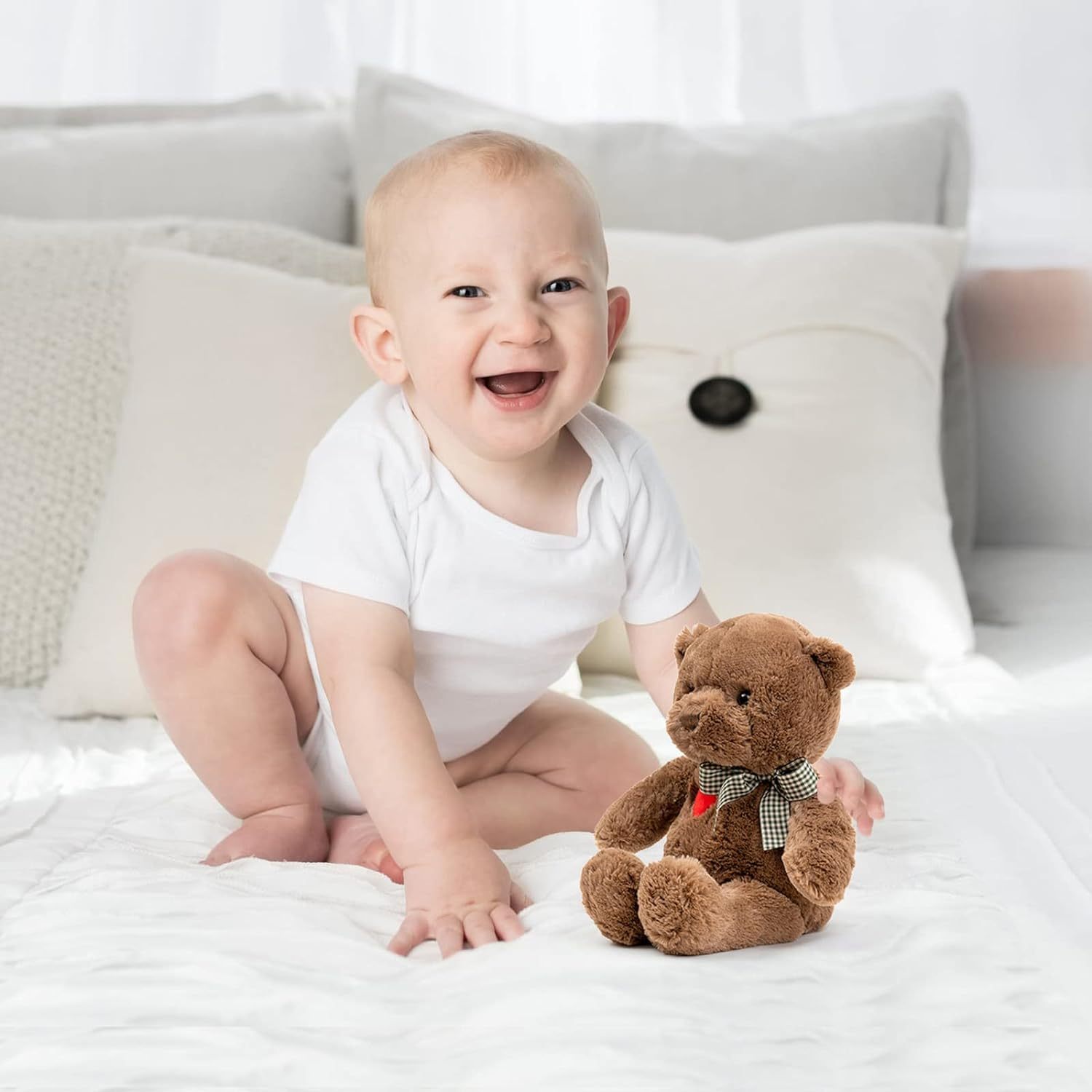 Soft Cute Brown Teddy Bear Stuffed Animals for Valentines Day