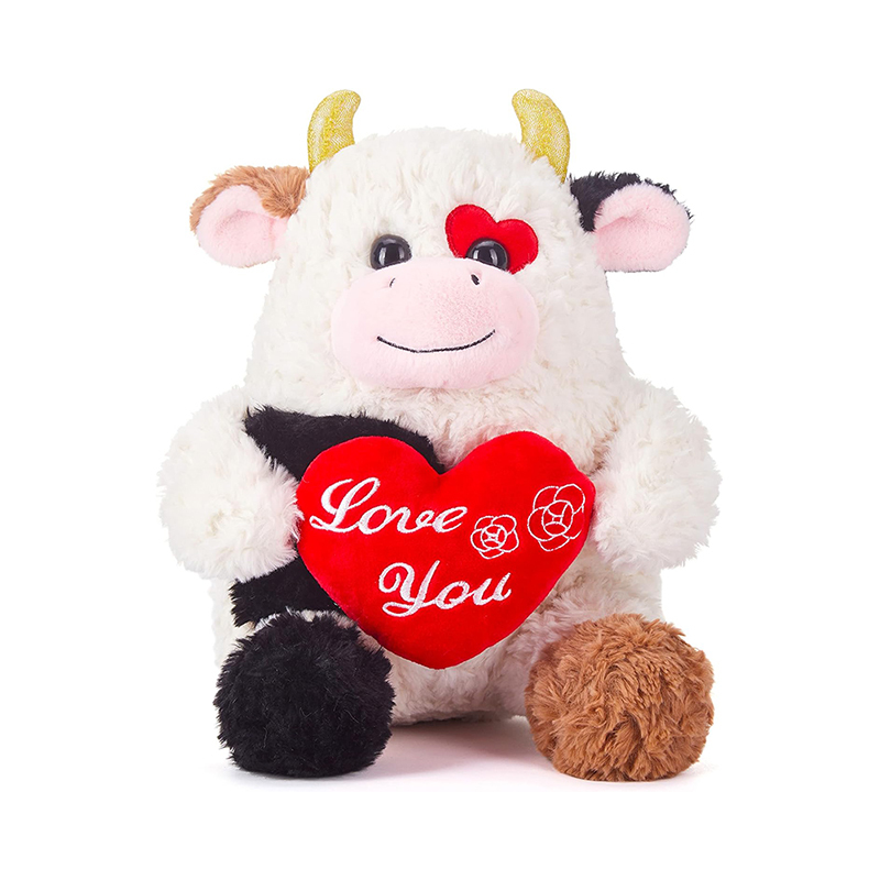 14.6" Cow Stuffed Animal Plush Toy Bear Cat Plush Toys for Valentine Day