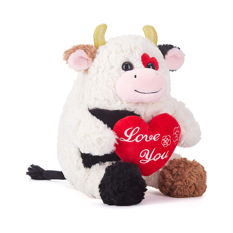 14.6" Cow Stuffed Animal Plush Toy Bear Cat Plush Toys for Valentine Day