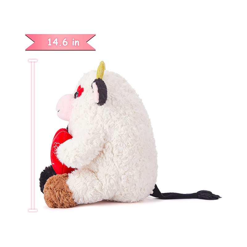 14.6" Cow Stuffed Animal Plush Toy Bear Cat Plush Toys for Valentine Day