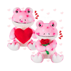 2 Sets Valentines Day Plush Stuffed Frog Cute Stuffed Heart Frog Animal