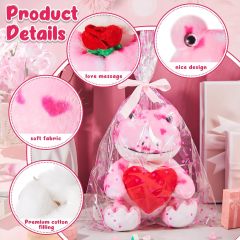 2 Sets Valentines Day Plush Stuffed Frog Cute Stuffed Heart Frog Animal