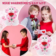 2 Sets Valentines Day Plush Stuffed Monkey Cute Stuffed Heart Monkey Animal Toys