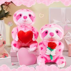 2 Sets Valentines Day Plush Stuffed Sloth Cute Stuffed Heart Sloth Animal Toys