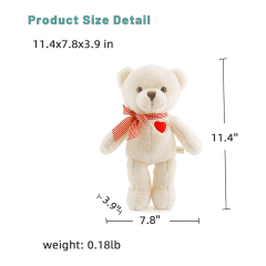 Soft Cute Brown Teddy Bear Stuffed Animals for Valentines Day