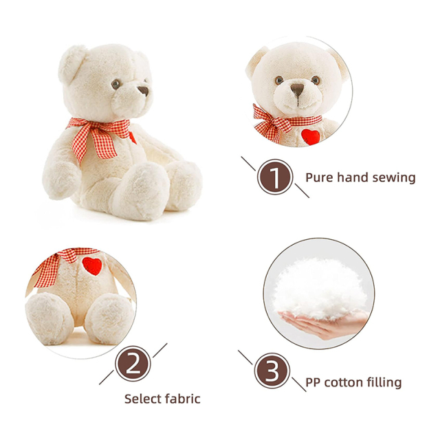 Soft Cute Brown Teddy Bear Stuffed Animals for Valentines Day