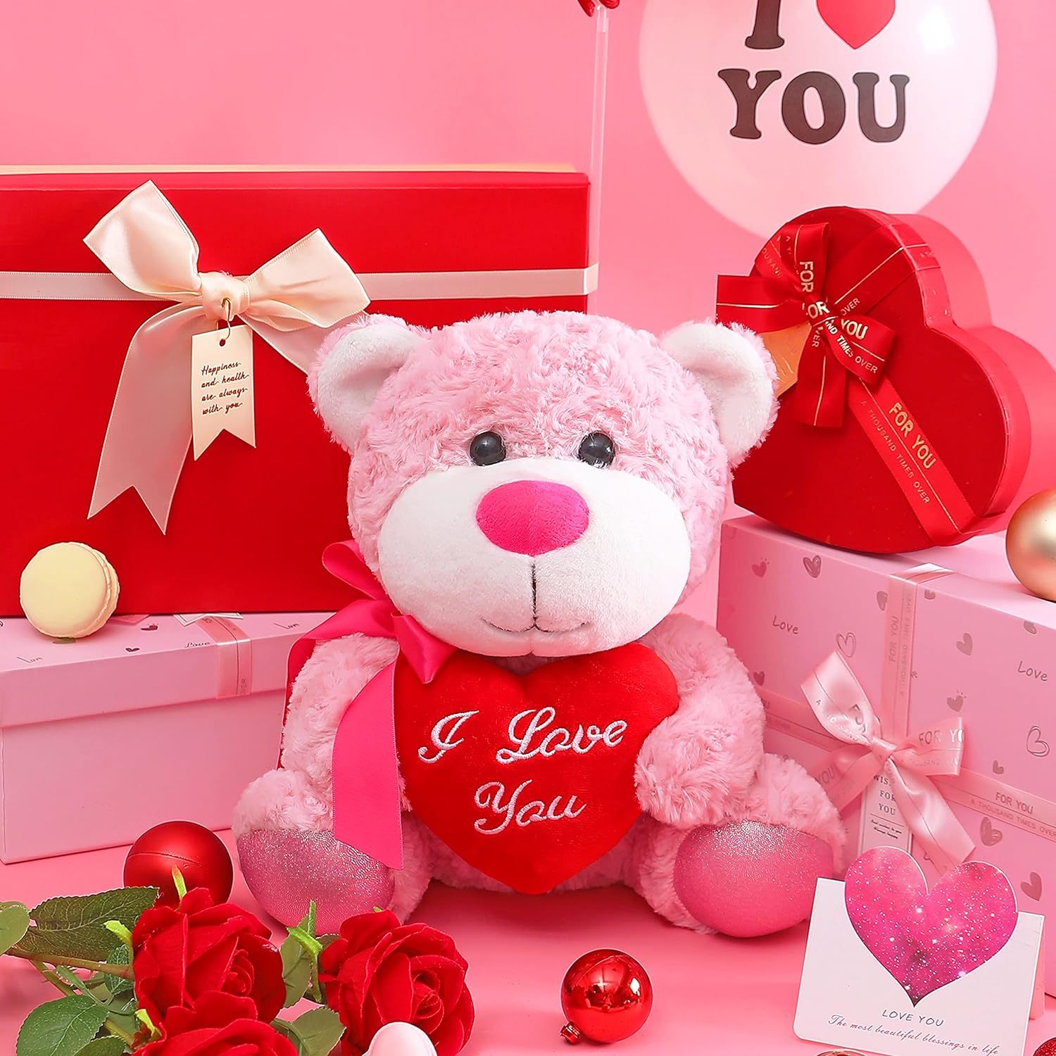 Cute 11" Teddy Bear Stuffed Animal Plush Toy Holding Heart