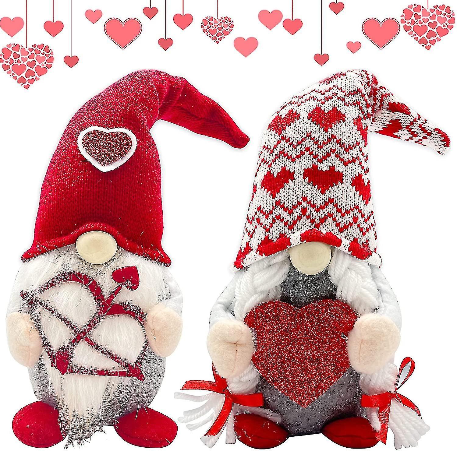 Valentines Day Decor 2pcs Valentine Gnomes Plush Toys Decorations