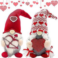 Valentines Day Decor 2pcs Valentine Gnomes Plush Toys Decorations