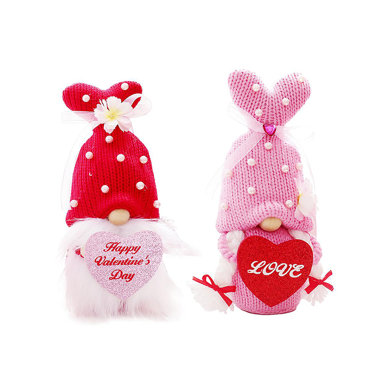 Valentines Day Handmade Knitted Doll Stuff Gnome Plush Toy