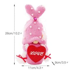 Valentines Day Handmade Knitted Doll Stuff Gnome Plush Toy