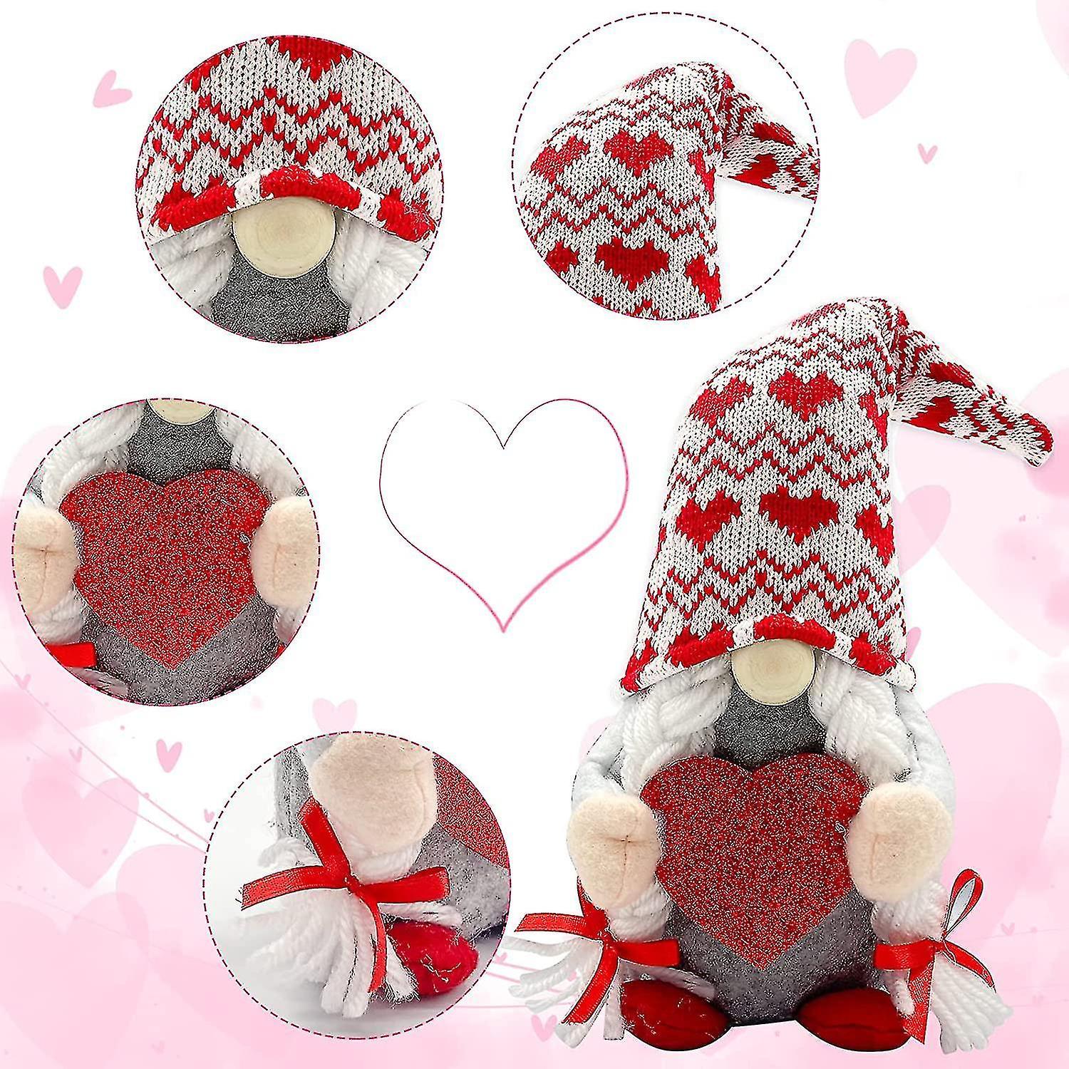 Valentines Day Decor 2pcs Valentine Gnomes Plush Toys Decorations