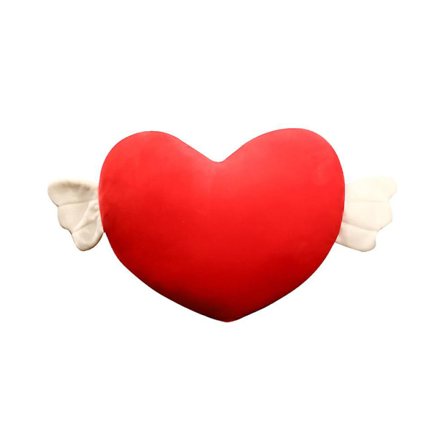 Angel Heart Shaped Plush Pillow Fluffy Soft Hand Warmer Pillow Plush Toy