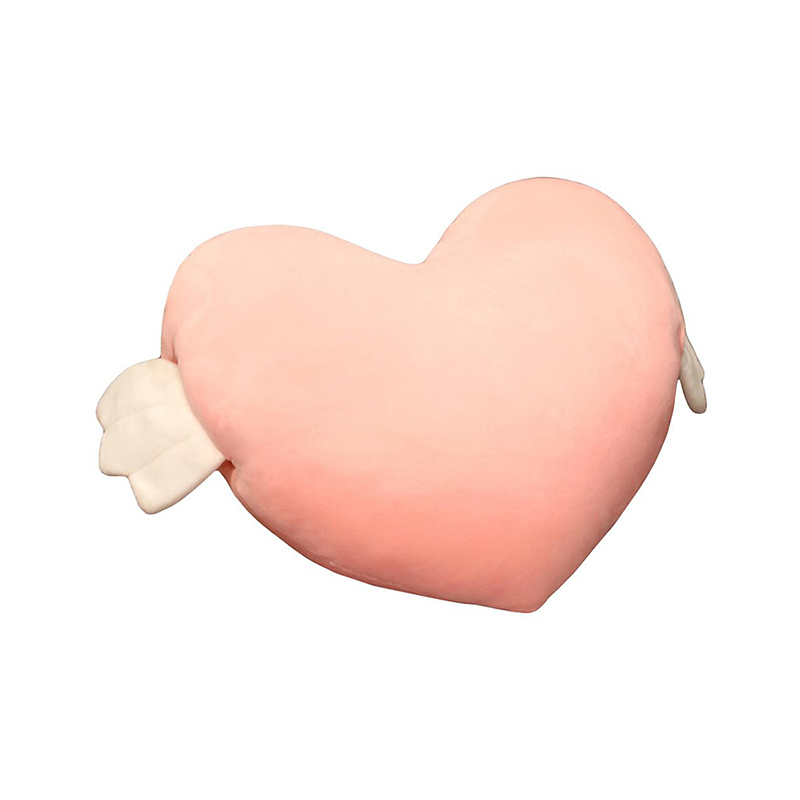 Angel Heart Shaped Plush Pillow Fluffy Soft Hand Warmer Pillow Plush Toy