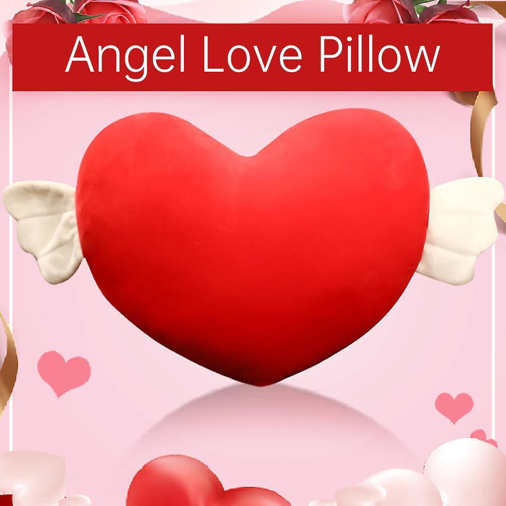 Angel Heart Shaped Plush Pillow Fluffy Soft Hand Warmer Pillow Plush Toy