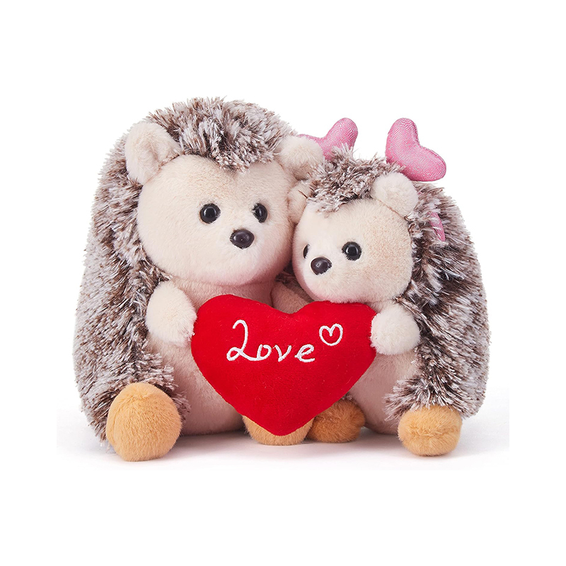 7.8" Hedgehog Stuffed Animal Plush Toy Holding Heart