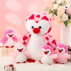 5 Pcs Penguin Plush Toy Set 1 Mommy Penguin Stuffed Animal with 4 Cute Babies