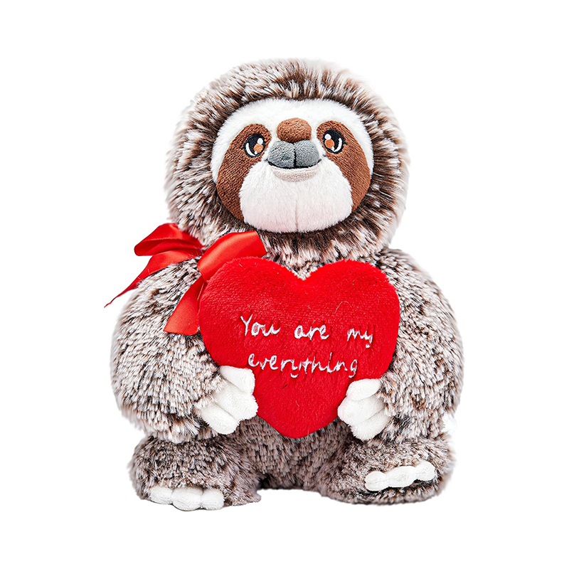 Cute 9" Sloth Stuffed Animal Plush Toy Holding Heart