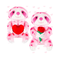 2 Sets Valentines Day Plush Stuffed Sloth Cute Stuffed Heart Sloth Animal Toys