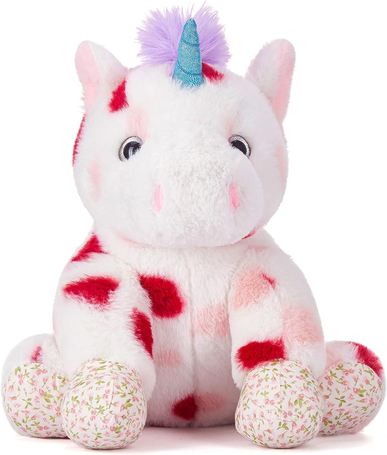 Cute 11.8" Unicorn Stuffed Animal Love Plush Toy with Heart for Valentine Day