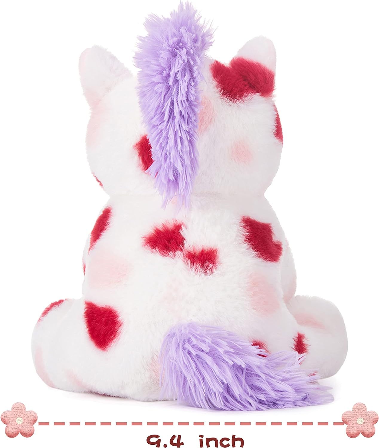 Cute 11.8" Unicorn Stuffed Animal Love Plush Toy with Heart for Valentine Day