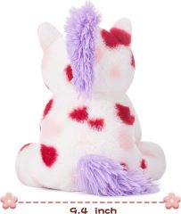 Cute 11.8" Unicorn Stuffed Animal Love Plush Toy with Heart for Valentine Day