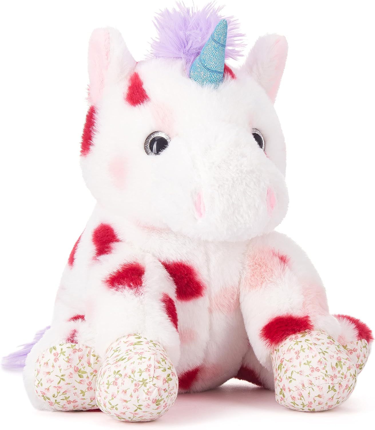 Cute 11.8" Unicorn Stuffed Animal Love Plush Toy with Heart for Valentine Day