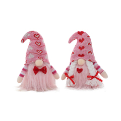 2pcs Valentines Day Gnome Plush Handmade Knitted Doll