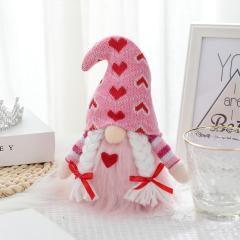 2pcs Valentines Day Gnome Plush Handmade Knitted Doll