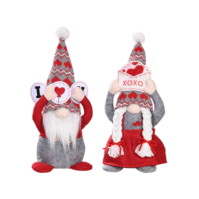 Valentines Day Gnome Decorations Handmade Elf Plush Doll