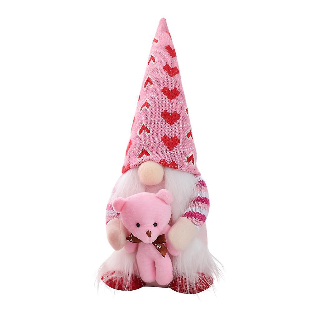 Valentines Day Gnome Plush Heart Bear Scandinavian Tomte Elf Decorations Swedish