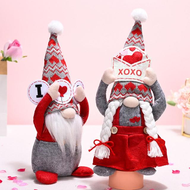 Valentines Day Gnome Decorations Handmade Elf Plush Doll