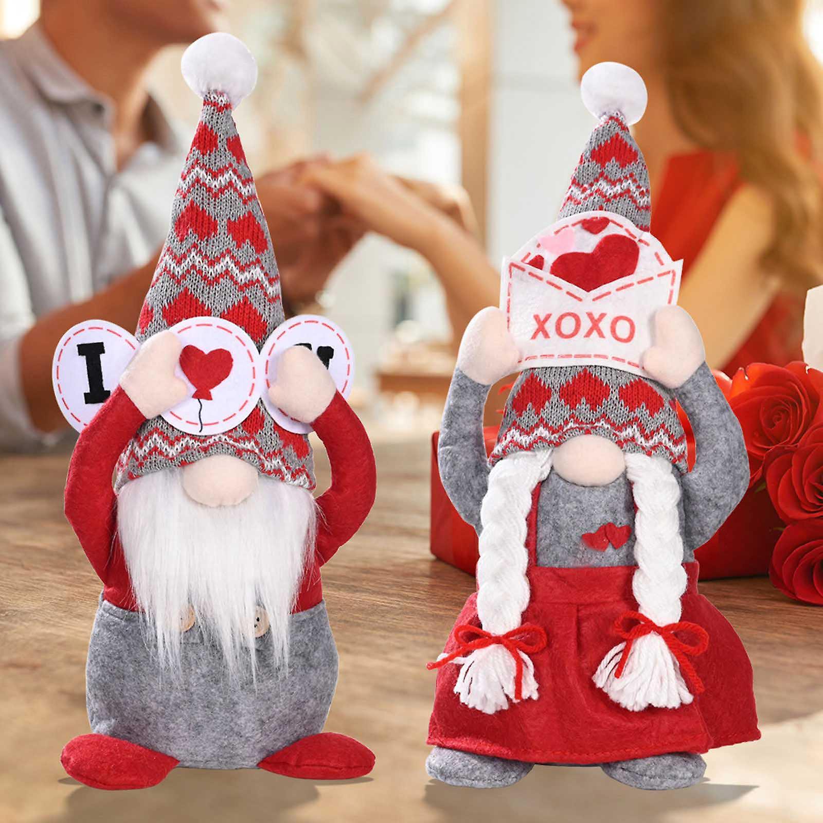Valentines Day Gnome Decorations Handmade Elf Plush Doll