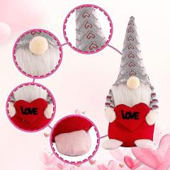 2pcs Gnome Plush Doll Valentine Decorations Faceless Rudolph Table Ornament