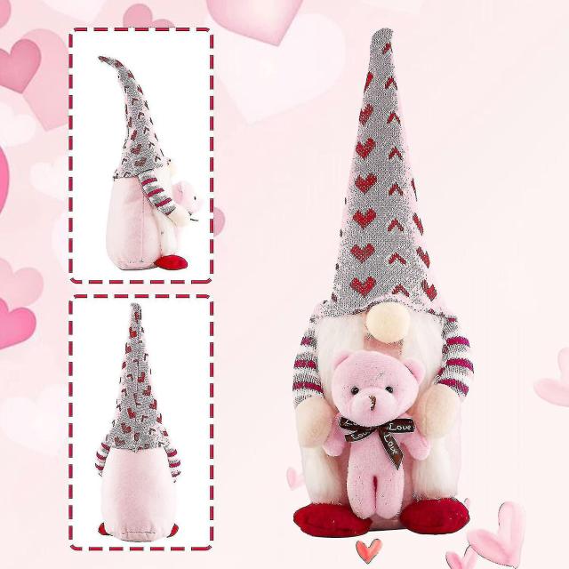 2pcs Gnome Plush Doll Valentine Decorations Faceless Rudolph Table Ornament