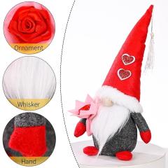 2pcs Valentines Day Decorations Heart Flower Gnome Plush Elf