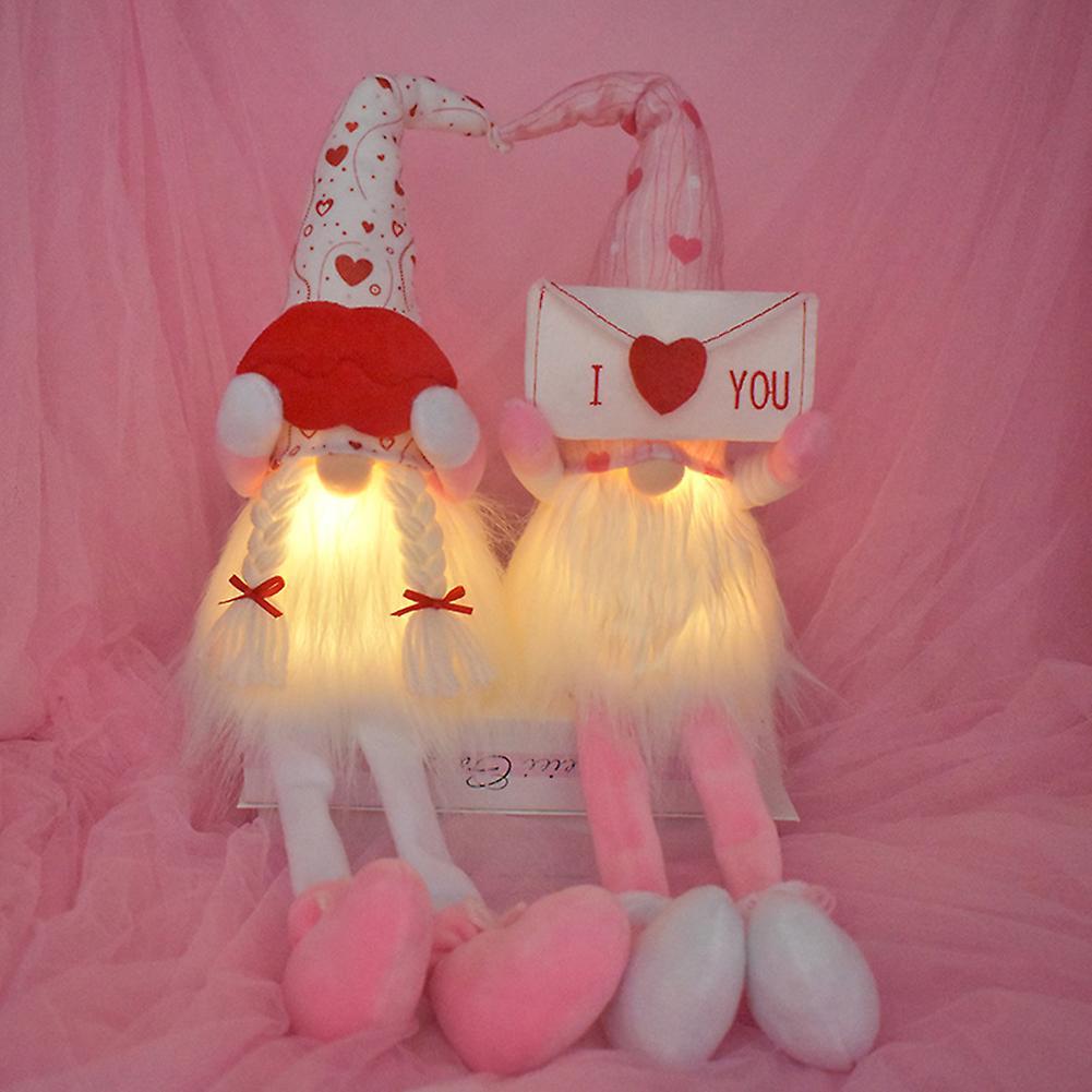 Valentine Day Faceless Gnomes Plush Doll Handmade Dwarf Elf