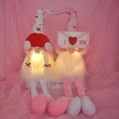 Valentine Day Faceless Gnomes Plush Doll Handmade Dwarf Elf